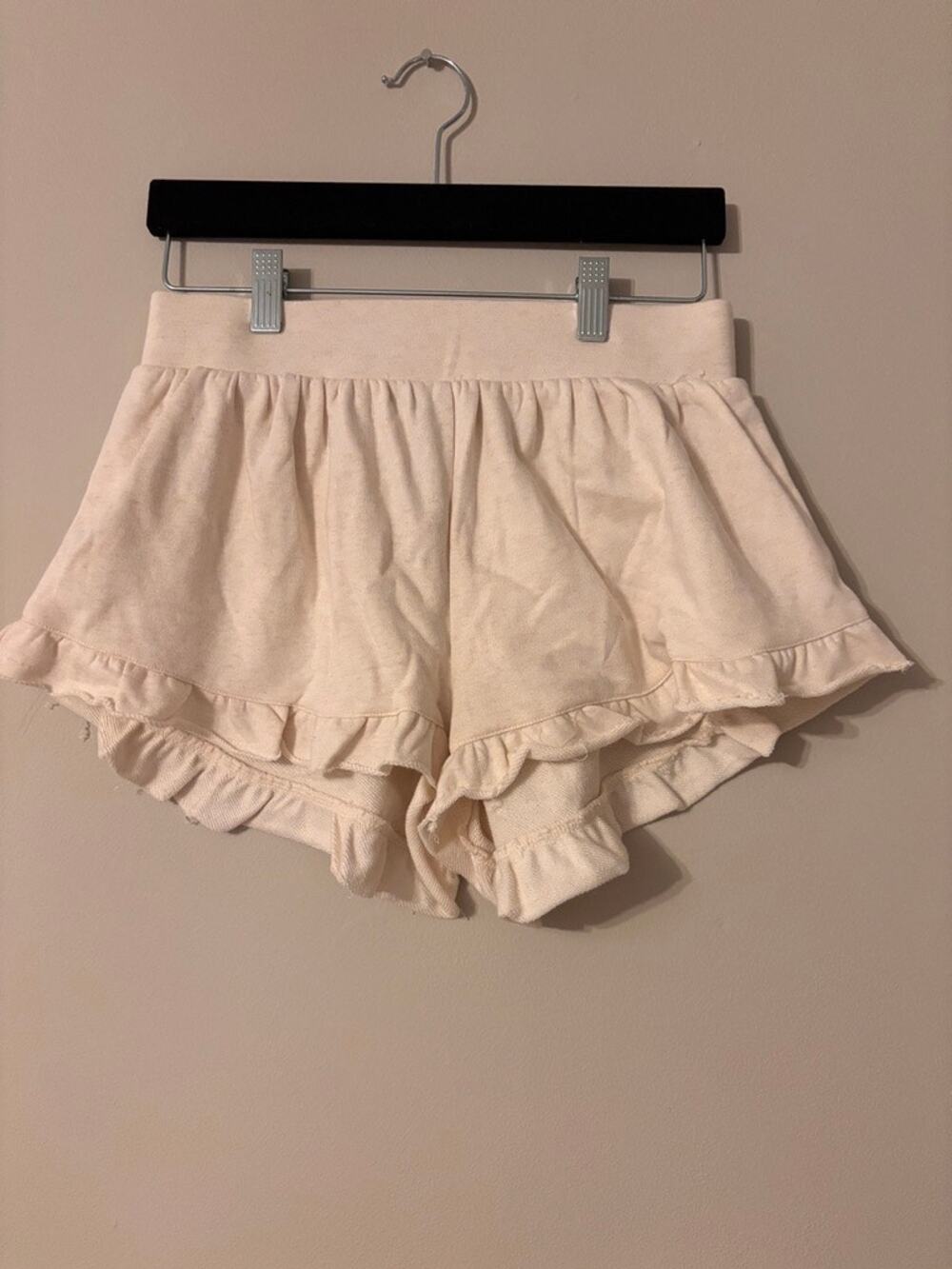 Anthropologie Ivory Ruffle Lounge Sleep Shorts XS NWT